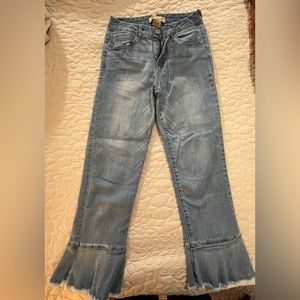 Democracy High Rise Ruffle Crop Jeans